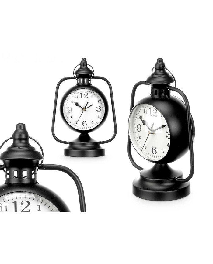RELOJ FORJA ESFERA OVALADA NEGRO 25CM