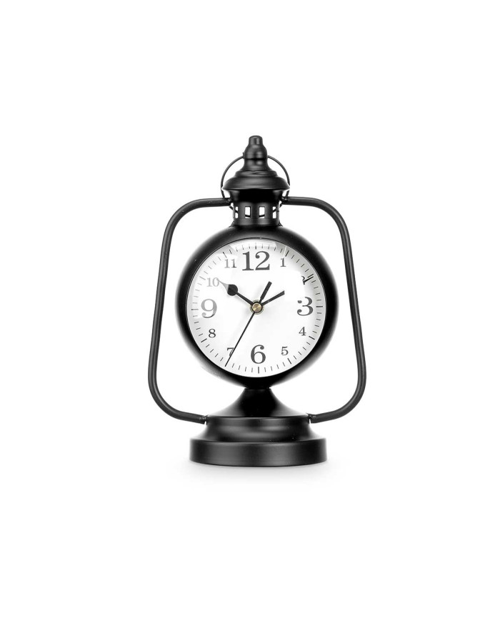 RELOJ FORJA ESFERA OVALADA NEGRO 25CM
