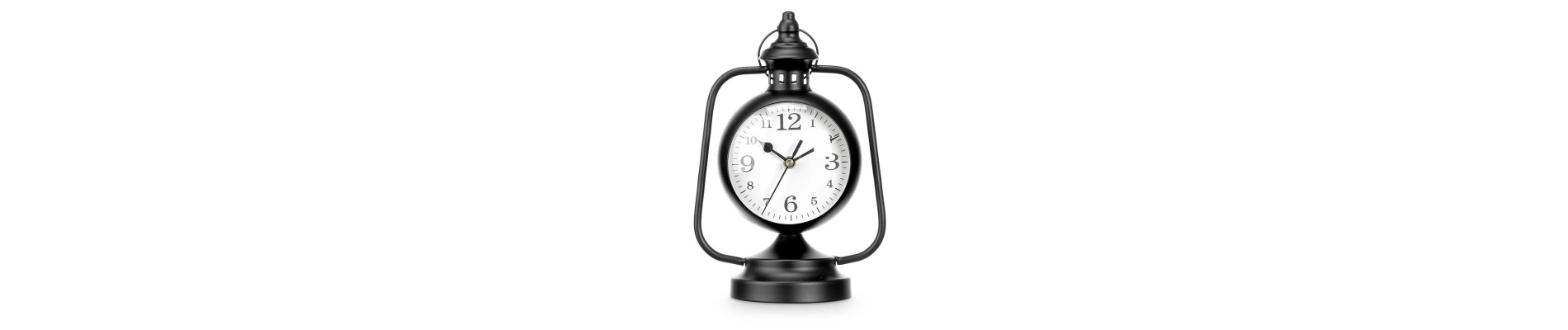 RELOJ FORJA ESFERA OVALADA NEGRO 25CM