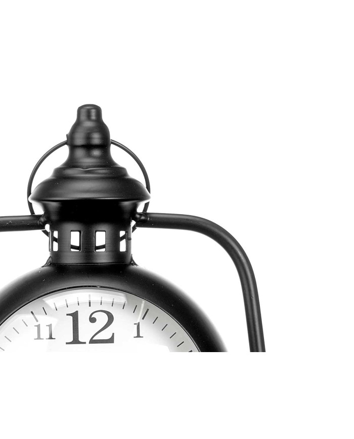 RELOJ FORJA ESFERA OVALADA NEGRO 25CM