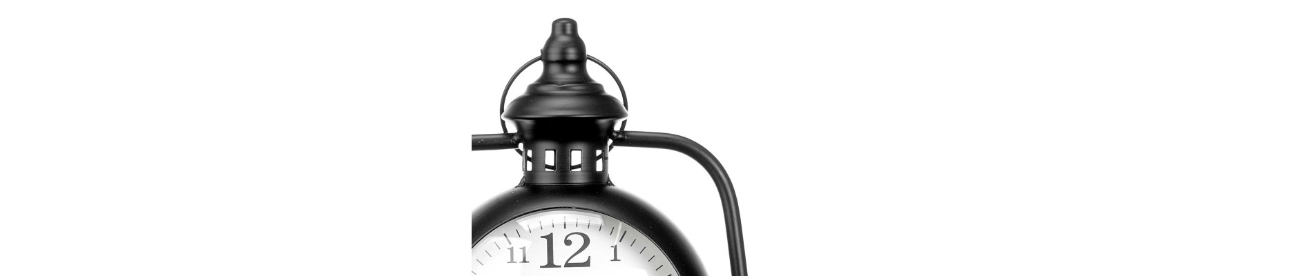 RELOJ FORJA ESFERA OVALADA NEGRO 25CM