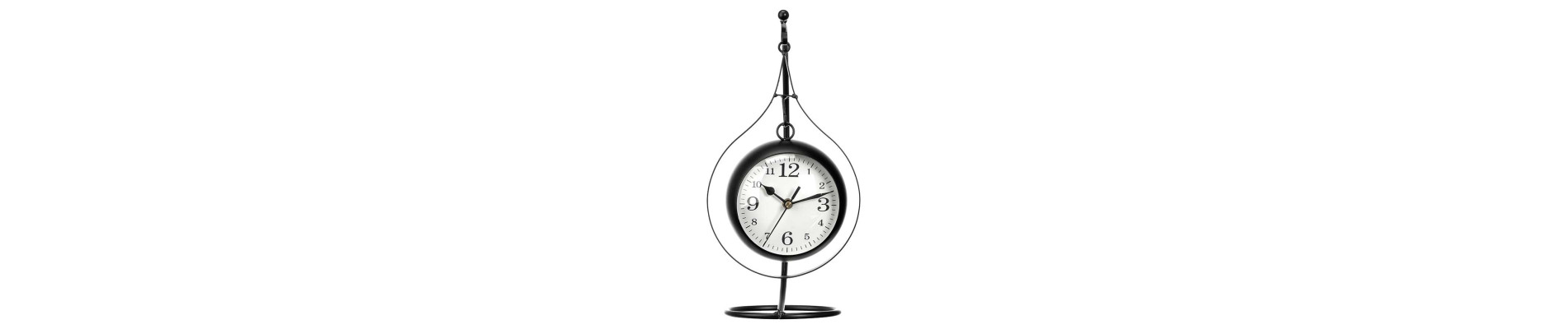 RELOJ FORJA ESFERA OVALADA NEGRO 22,5CM