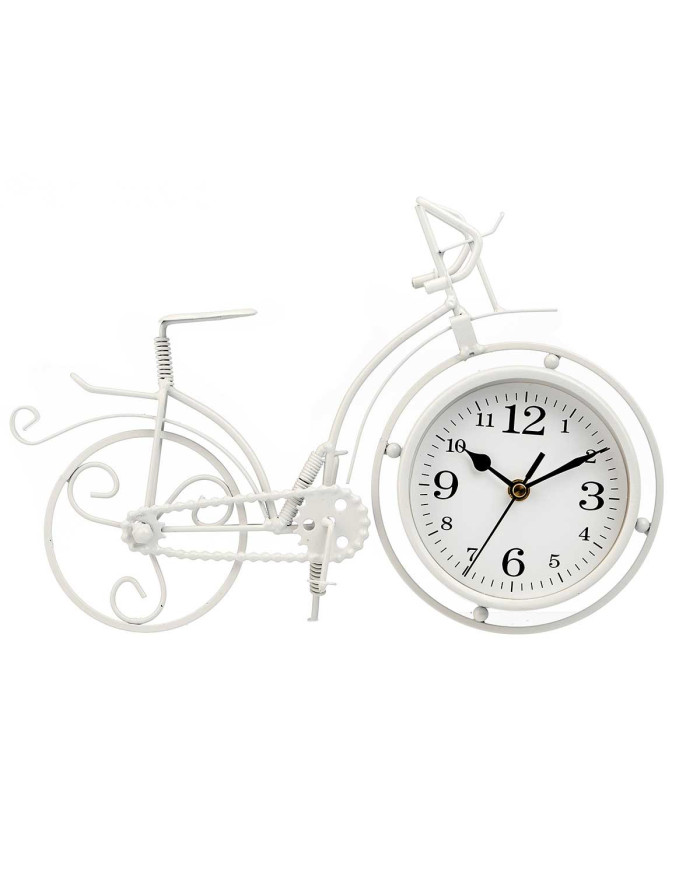 RELOJ FORJA BICICLETA BLANCO 22,5CM