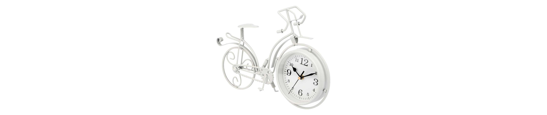 RELOJ FORJA BICICLETA BLANCO 22,5CM