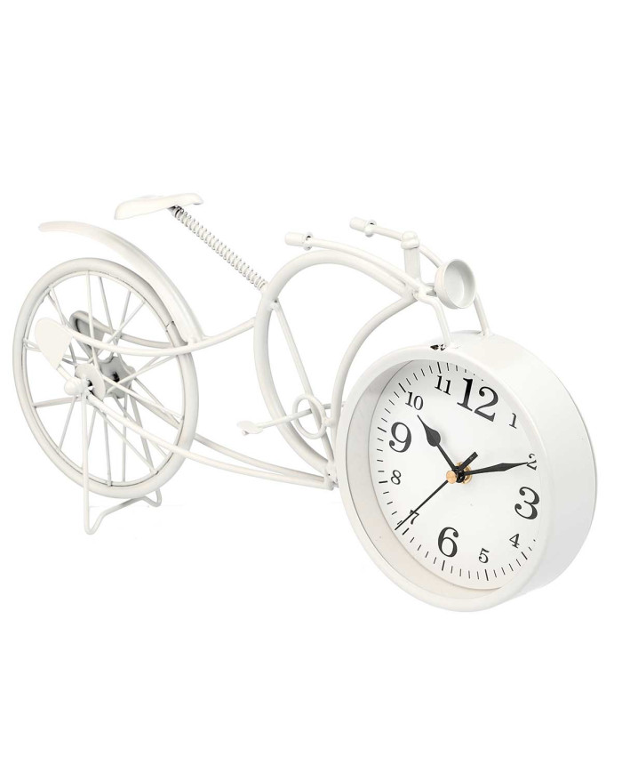 RELOJ FORJA BICICLETA BLANCO 19,5CM