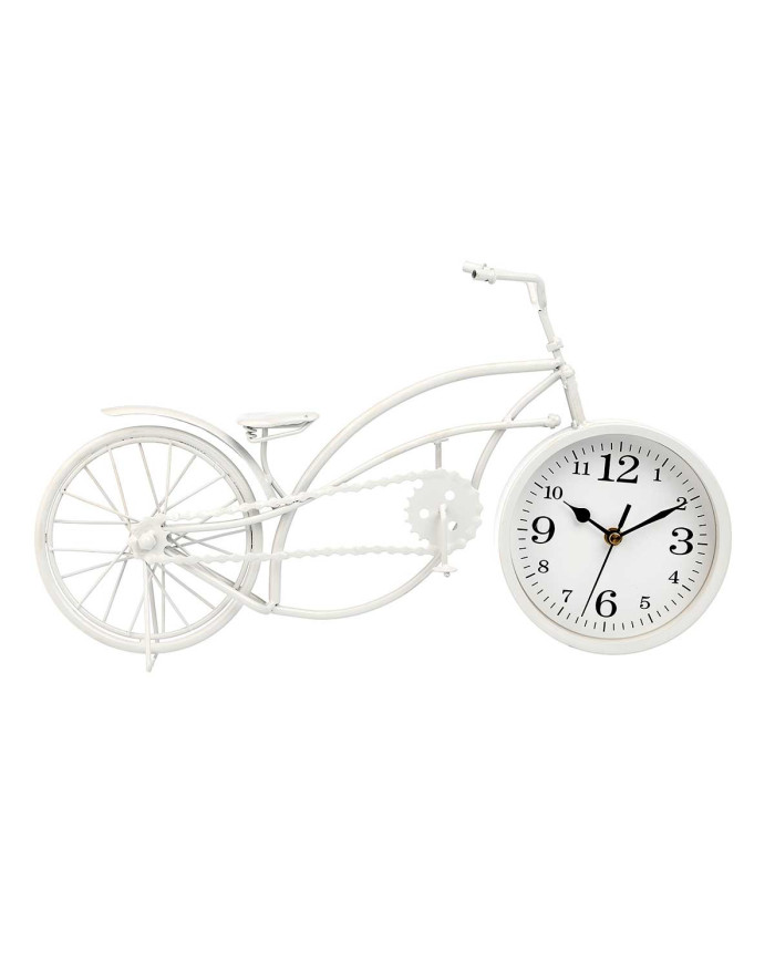 RELOJ FORJA BICICLETA BLANCO 22,5CM ANCHO