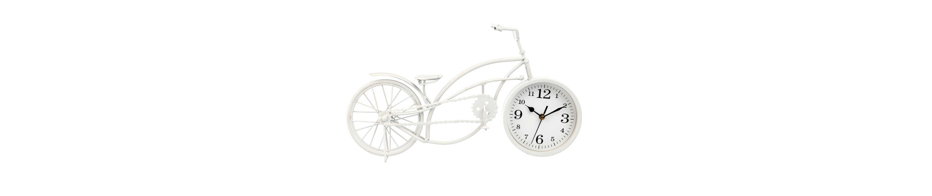 RELOJ FORJA BICICLETA BLANCO 22,5CM ANCHO