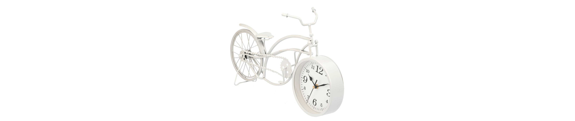 RELOJ FORJA BICICLETA BLANCO 22,5CM ANCHO