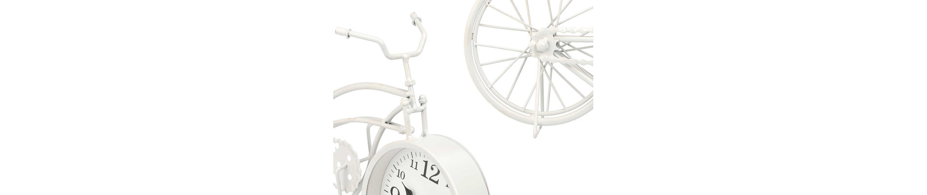 RELOJ FORJA BICICLETA BLANCO 22,5CM ANCHO