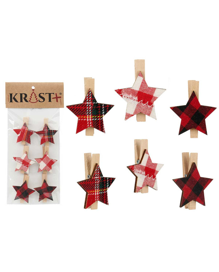 SET 6 PINZAS ESTRELLAS