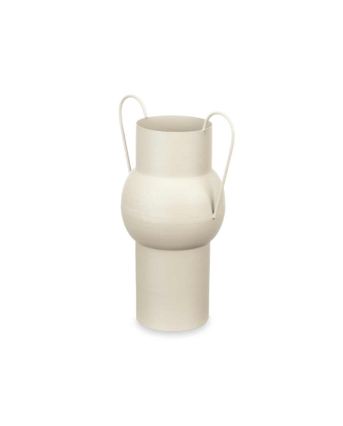 JARRON ACERO ABOMBADO CREMA PASTEL MED