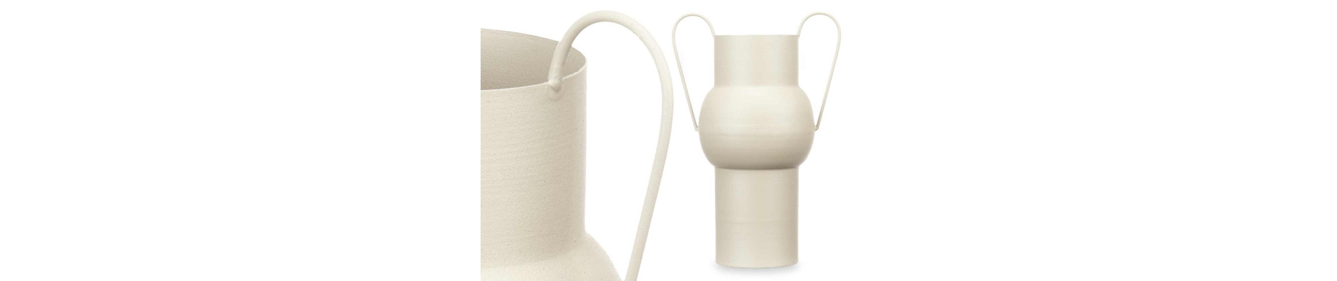 JARRON ACERO ABOMBADO CREMA PASTEL MED