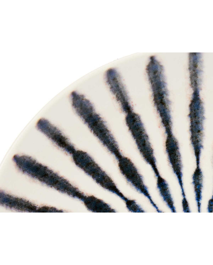 PLATO PORCELANA LLANO 26CM RAYA AZUL