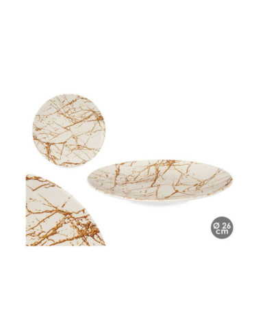 PLATO PORCELANA LLANO 26CM ORO