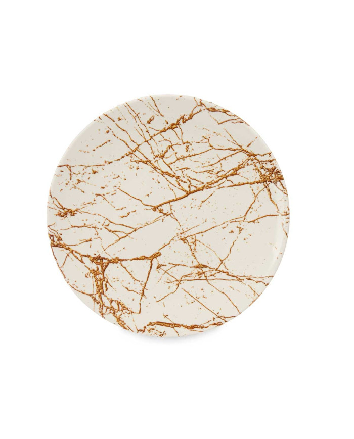 PLATO PORCELANA LLANO 26CM ORO