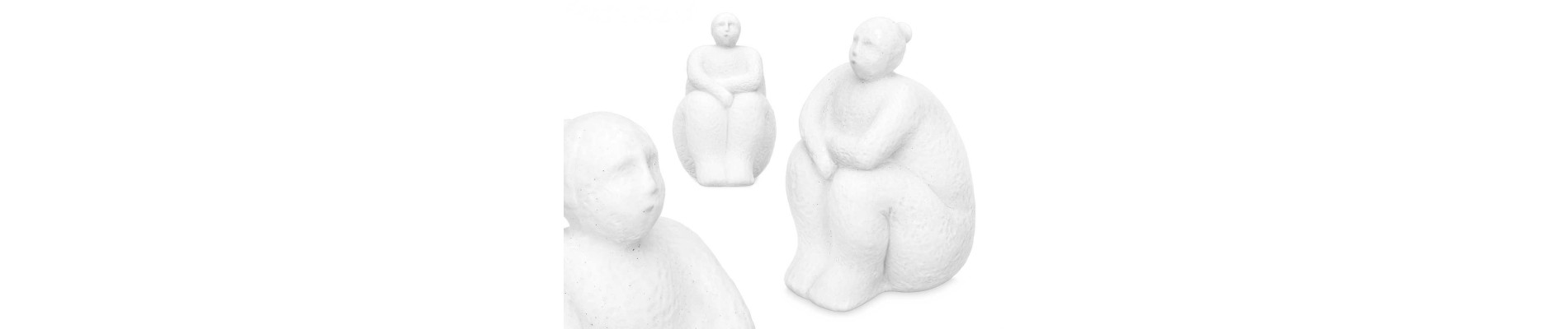 FIGURA MUJER SENTADA BLANCO
