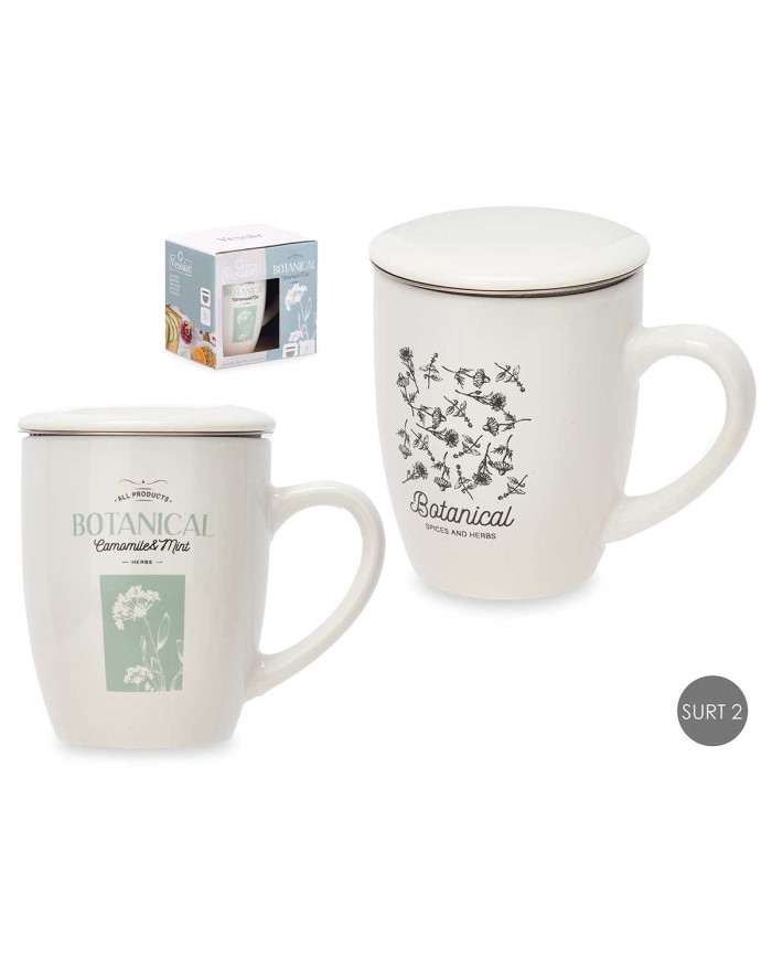 TAZA PORCELANA BOTANICAL FILTRO TAPA SURT 2