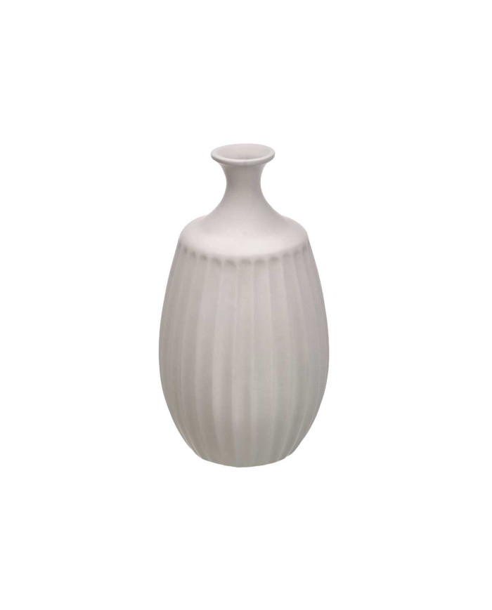 JARRON CERAMICA CUELLO ESTRECHO 48CM GRIS