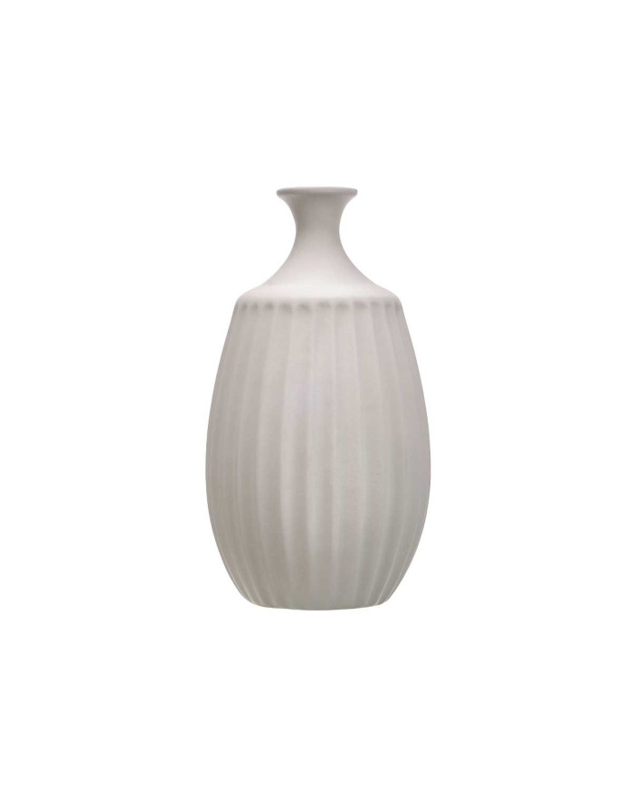 JARRON CERAMICA CUELLO ESTRECHO 48CM GRIS